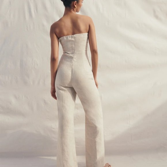 Reformation Jude Linen Jumpsuit - Size 8 - Picture 3 of 4